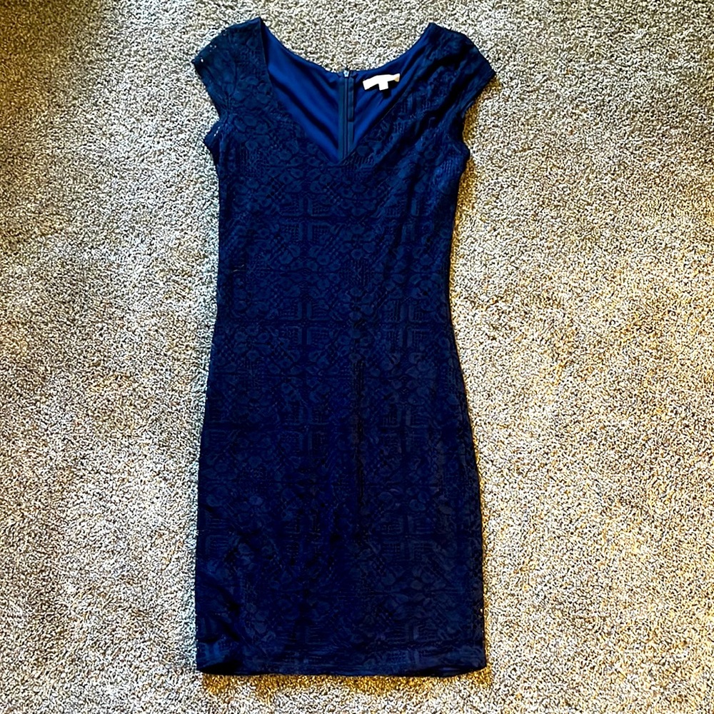 Navy Lace Dress Size Petite Medium